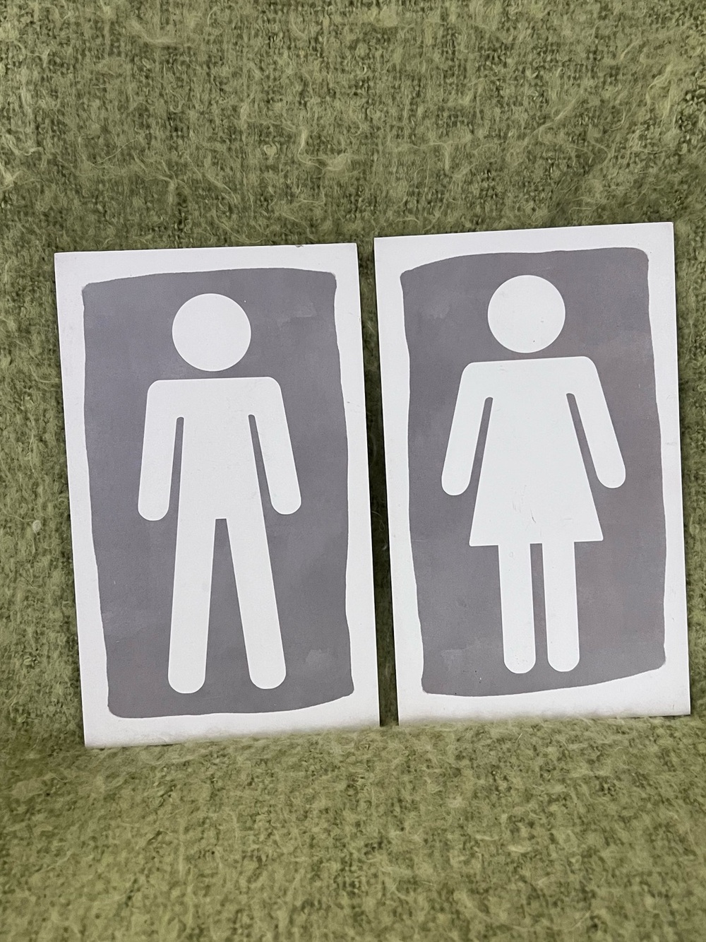 Farmhouse Wood Restroom Signs Set of 2 Gray White Men Women Bathroom Decor 6x10